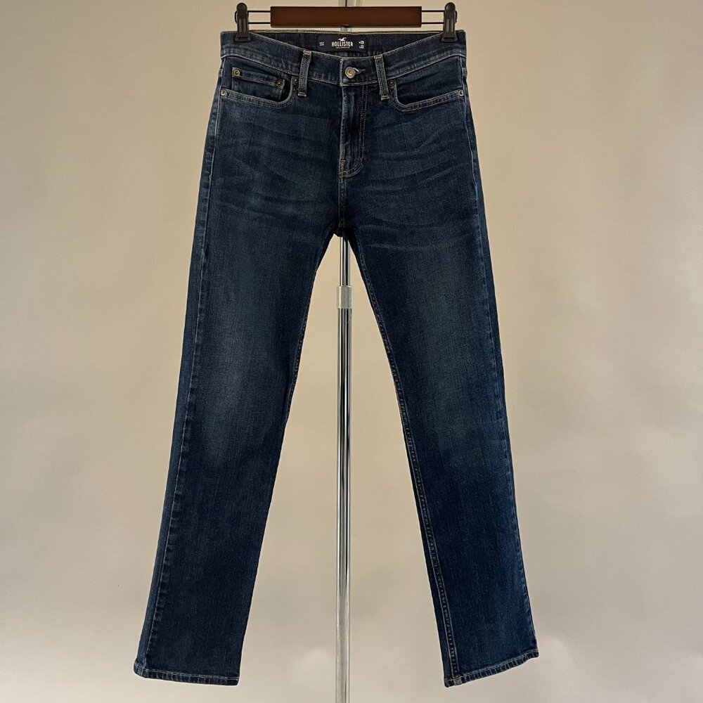 Hollister Men's Slim Straight Jeans Epic Flex Dark Wash Size W29/ L32